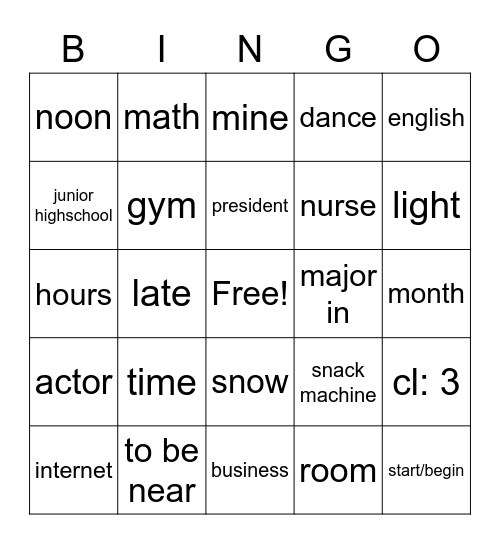 MASTER ASL unit 3 Bingo Card