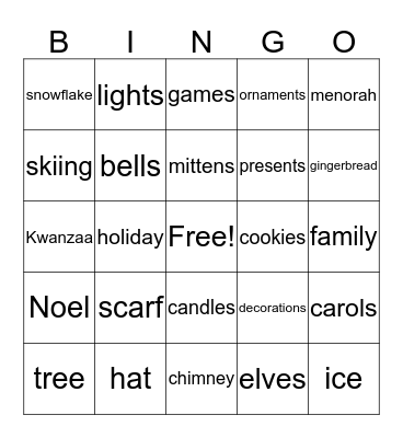 Winter Bingo Card