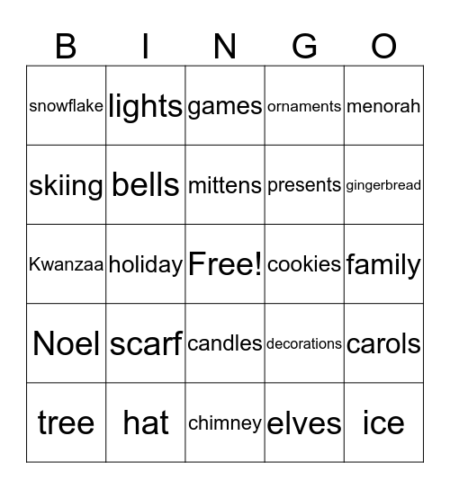 Winter Bingo Card