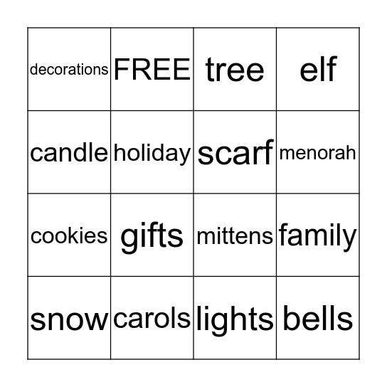 Winter Bingo 2 Bingo Card