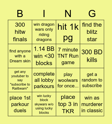 Hypixel Bingo Card