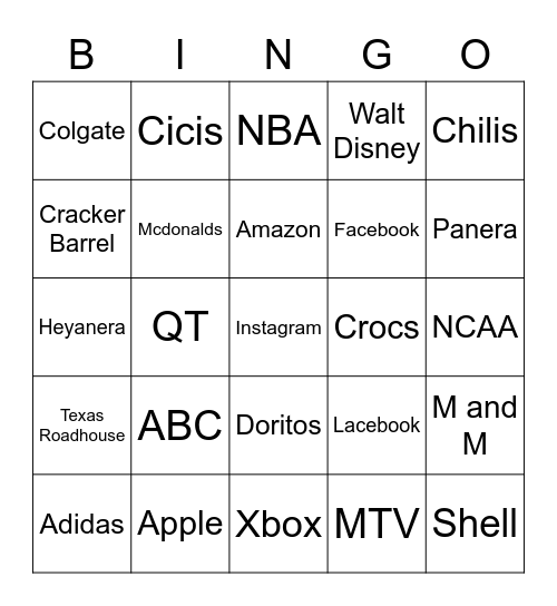 Logo Blacfk Bingo Card