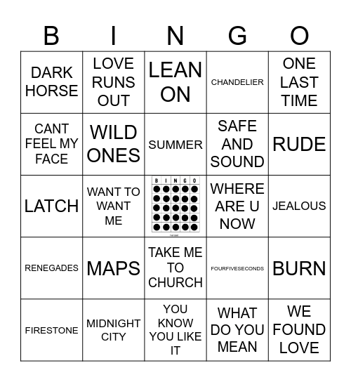 2010s POP HITS Bingo Card