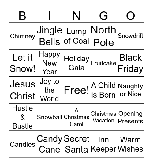 Christmas Bingo Card