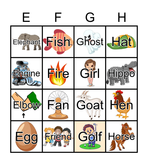 EFGH Bingo Card