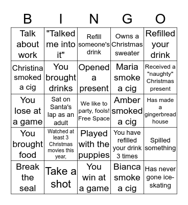 Christmas Party! Bingo Card