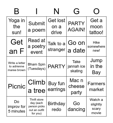 MIKAYLA CHALLENGE Bingo Card