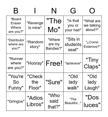 Kaseweter Bingo Card