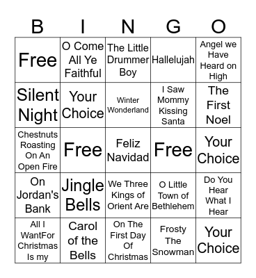 CHRISTMAS CAROLS Bingo Card