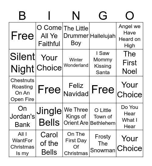 CHRISTMAS CAROLS Bingo Card