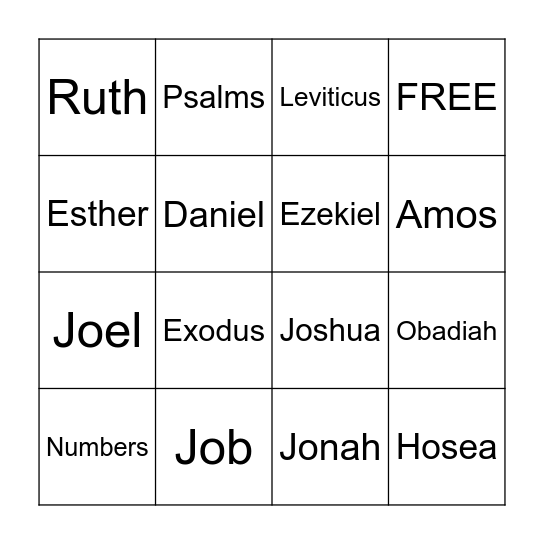 MINOR PROPHETS Bingo Card