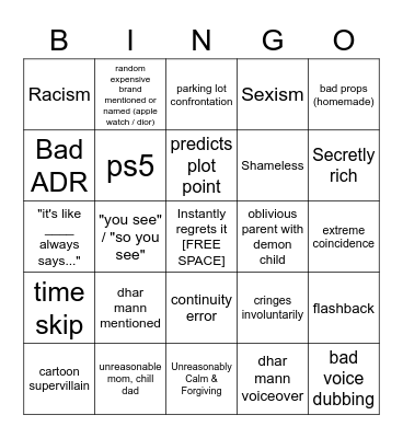 Dhar Mann Bingo v4 Bingo Card
