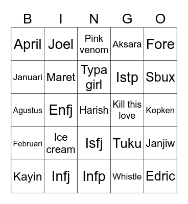 Bingo sama kayin Bingo Card