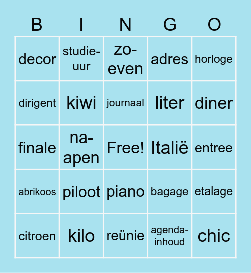 spellings bingo :) Bingo Card