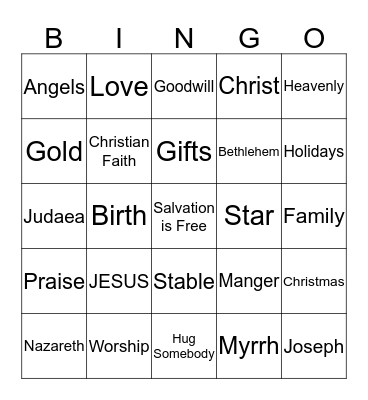 Christian Faith Christmas Dinner 2015 Bingo Card