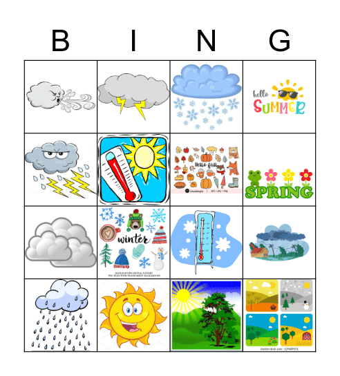 WEATHER Bingo Card