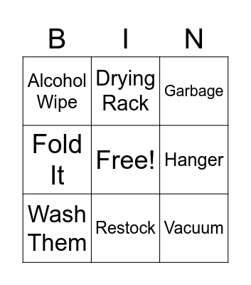 Spring Cleaning Bin(go) Bingo Card