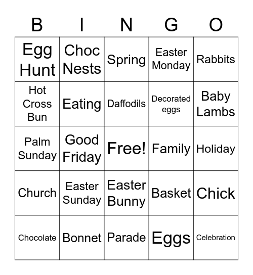 EASTER Bingo Card