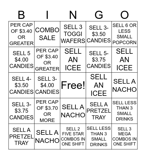INCENTIVE BINGO Card