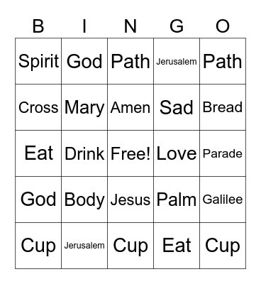 Hosanna! Bingo Card