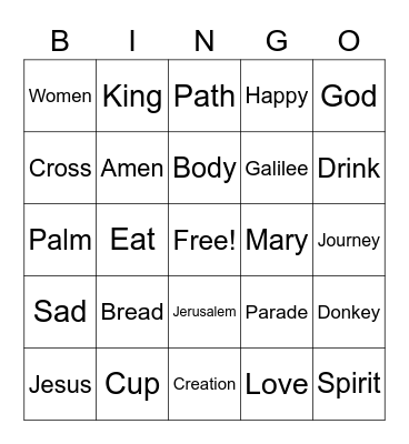 Hosanna! Bingo Card