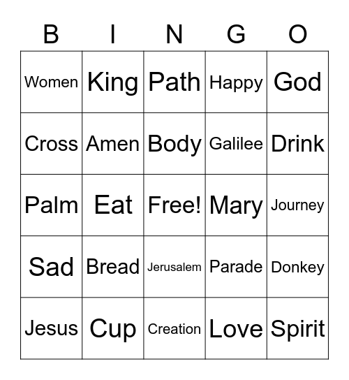 Hosanna! Bingo Card