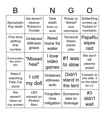 TEA Time <PIS> Bingo Card