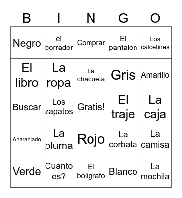 Unit 4 Vocab: 6th Bingo Card