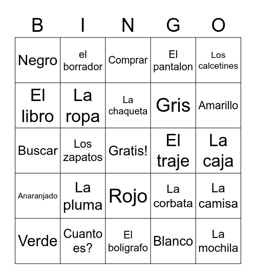 Unit 4 Vocab: 6th Bingo Card