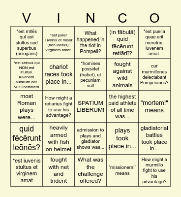 entertainment culture! Bingo Card