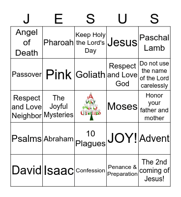 Advent Bingo Card