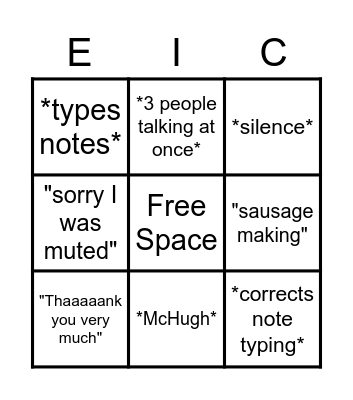 EIC BINGO Card