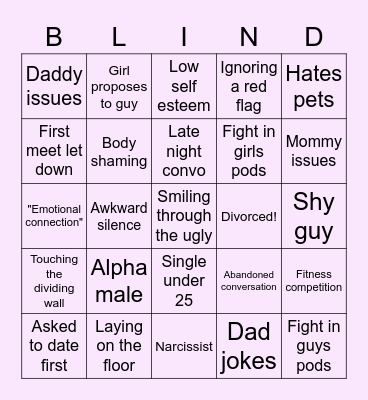 LOVE IS BLIND - The Pods Bingo Card