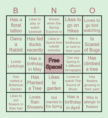 GROW YOUR RELATIONSHIPS BINGO Card