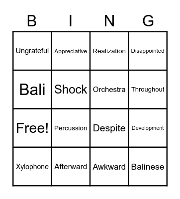 Fox and His Friends Bingo Card