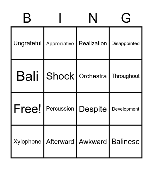 Fox and His Friends Bingo Card