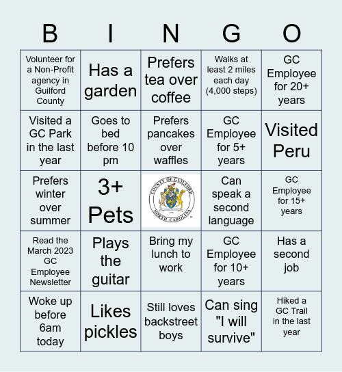 NACo Bingo Bash Bingo Card