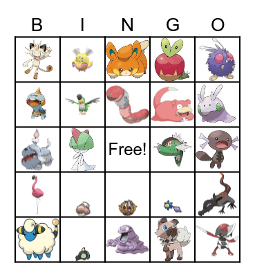 Pokemon Bingo Card