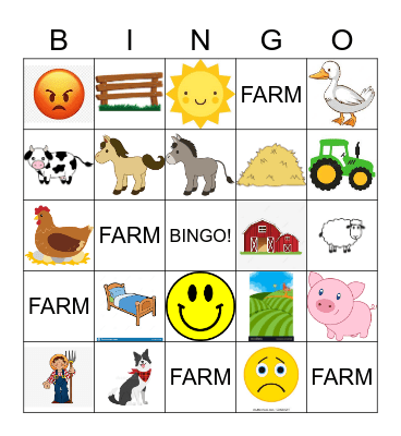 The Farm Bingo Card