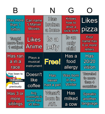 Get to know-Collective Bingo Card