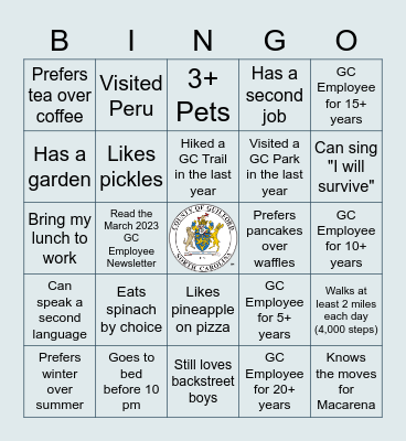 NACo Bingo Bash Bingo Card