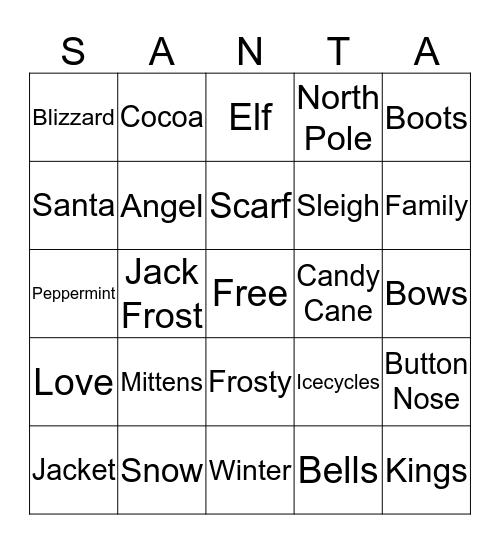 Christmas Bingo Card