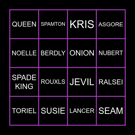 DELTARUNE Bingo Card