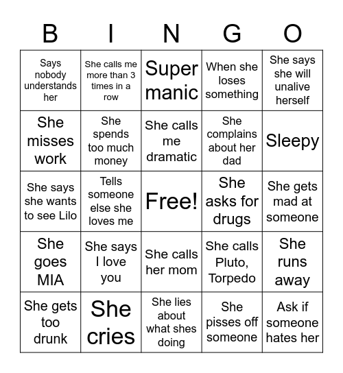 Customer Service Bingo Card