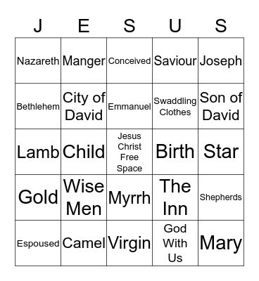 Christmas Bingo Card