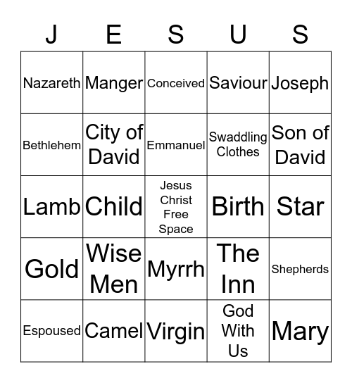 Christmas Bingo Card