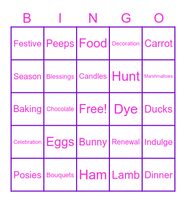 Spring Time Bingo Card