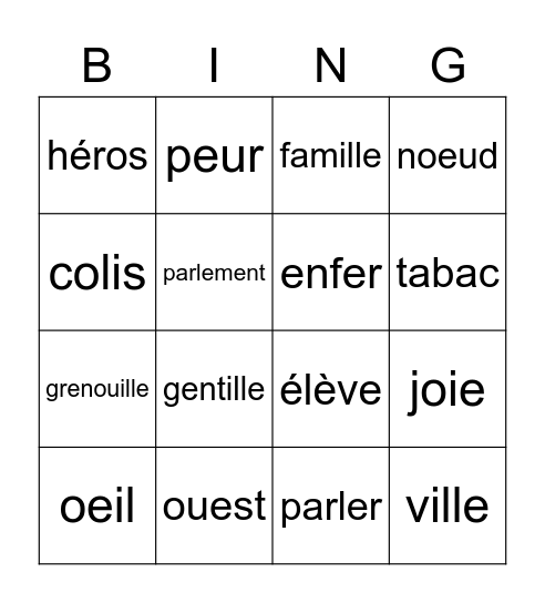 Bingo B1 Bingo Card