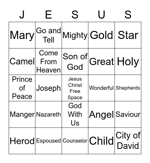 Christmas Bingo Card