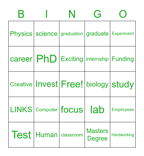 STEM: Engineering Bingo Card